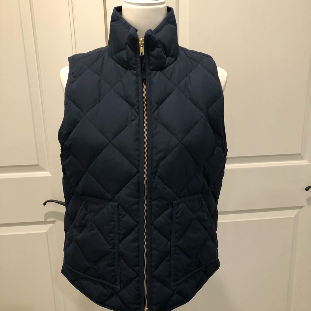 J. Crew Factory Quilted Puffer Vest - Navy